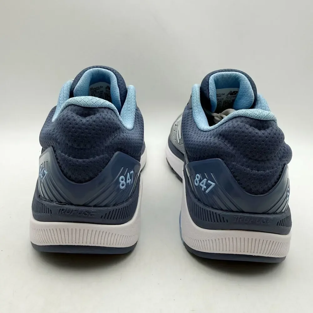 New Balance Womens 847v4 Walking Shoes US 6.5 AA NARROW Grey Blue Athletic NWOB
